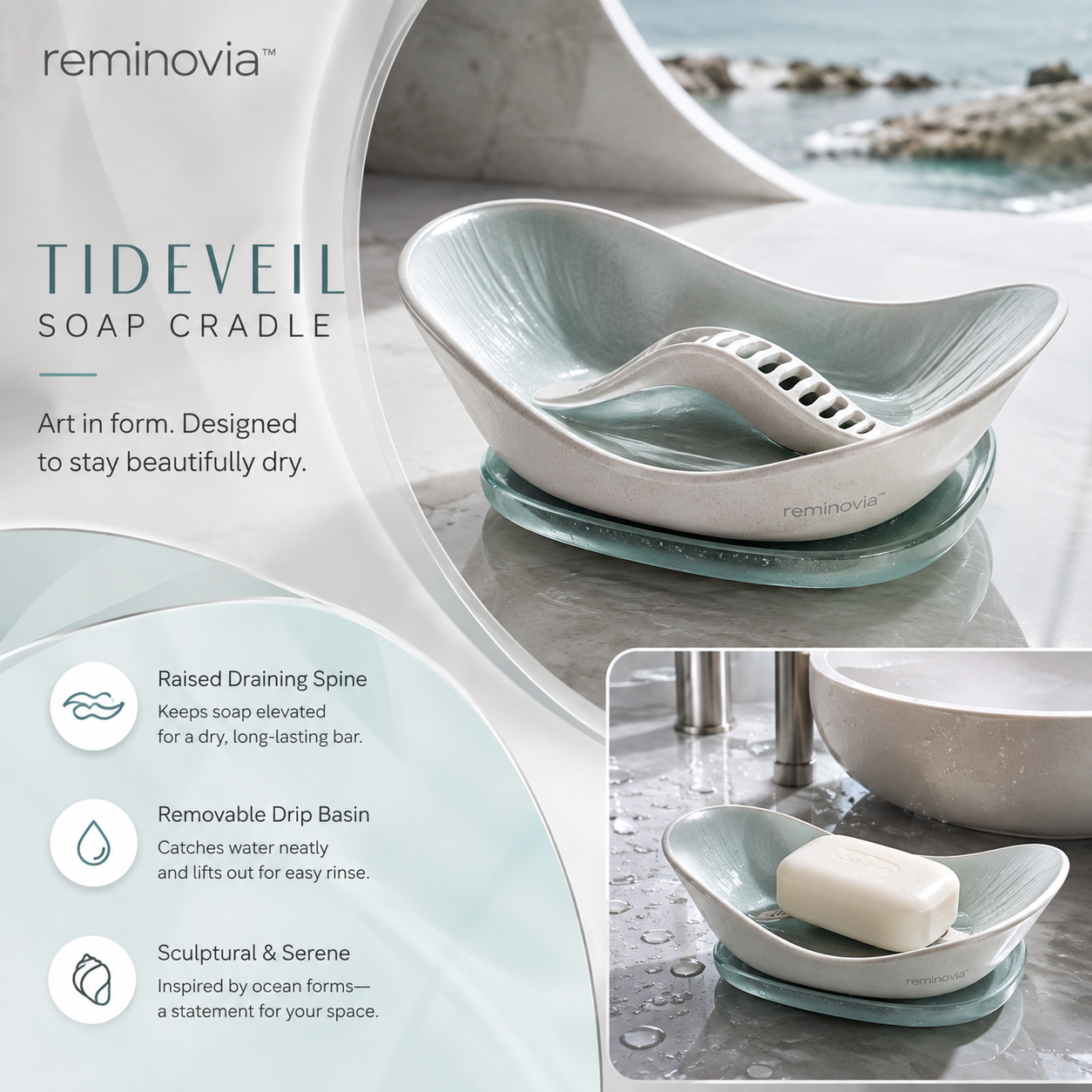 Reminovia™ Tideshell Layered Soap Dish