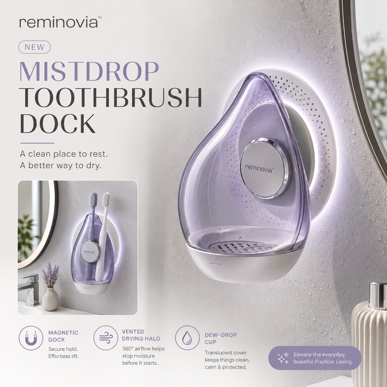 Reminovia™ Mistdrop Toothbrush Dock