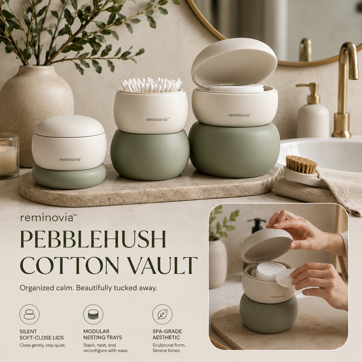 Reminovia™ Pebblehush Cotton Vault Set