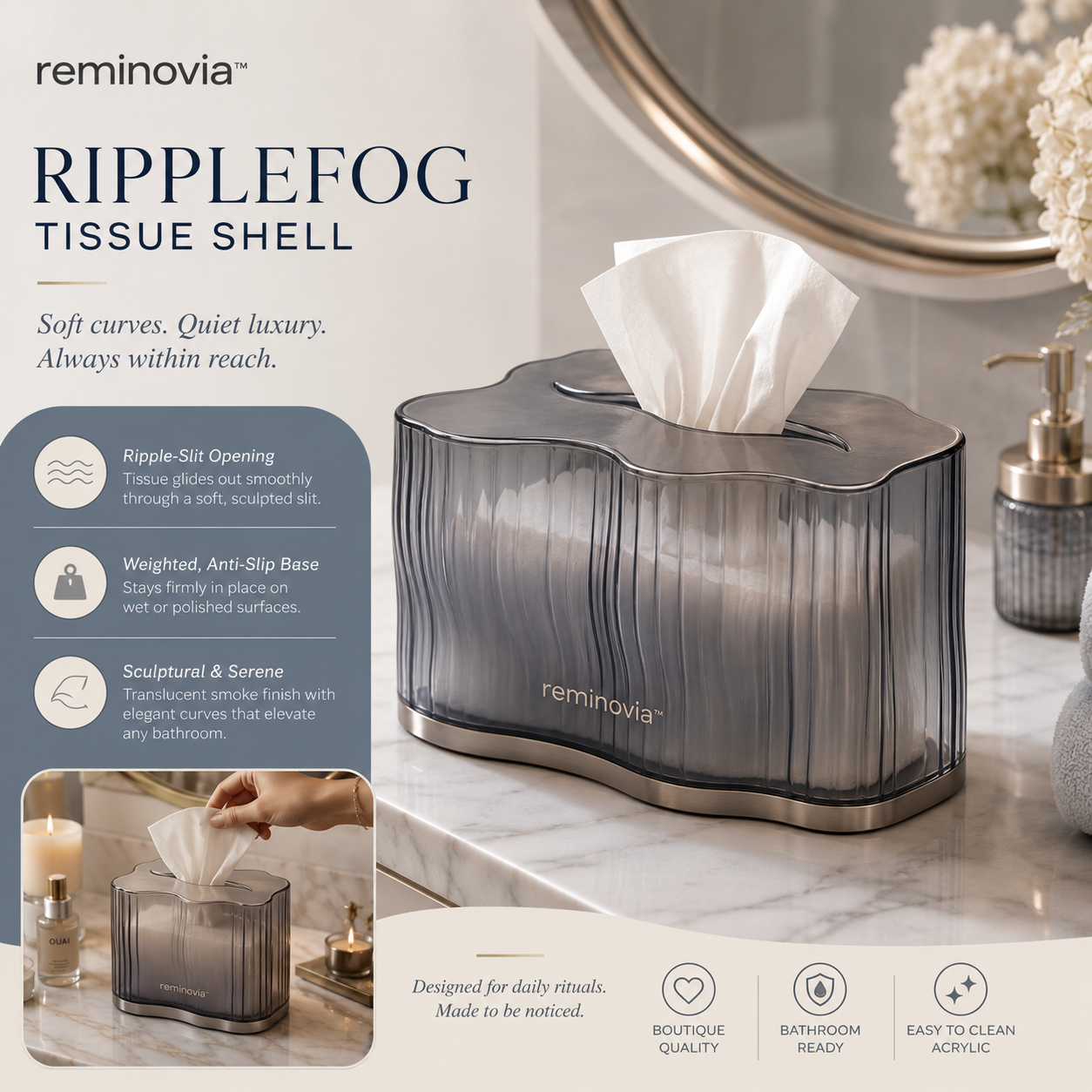 Reminovia™ Ripplefog Tissue Box