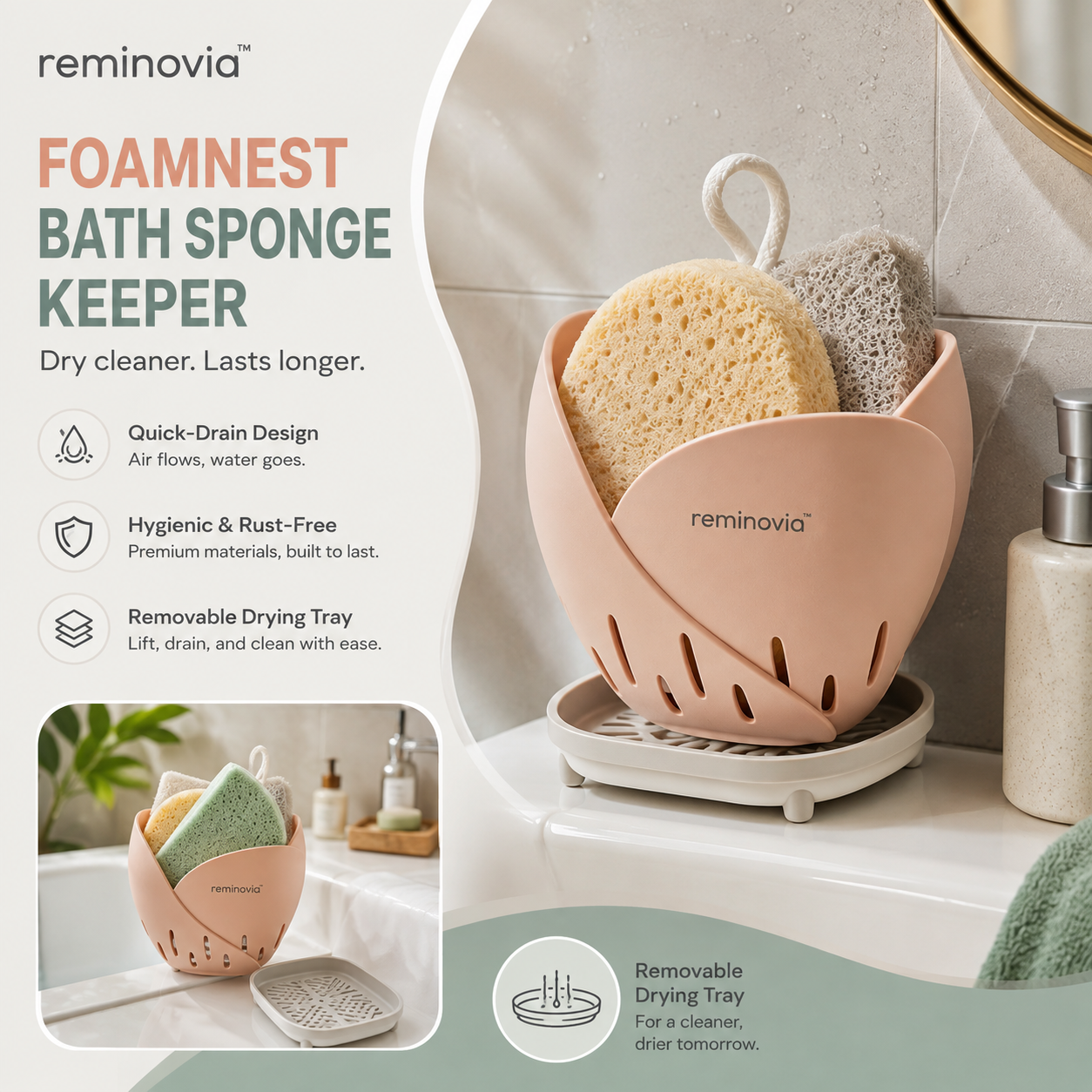 Reminovia™ Foamnest Bath Sponge Keeper